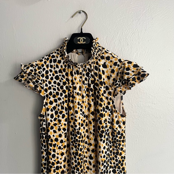Ann Taylor Factory NWT Mock Neck Cheetah Print Shift Dress XS - Picture 4 of 14